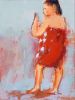 Frau im roten Handtuch, 40 x 30 cm, Eitempera auf Leinwand, 2009